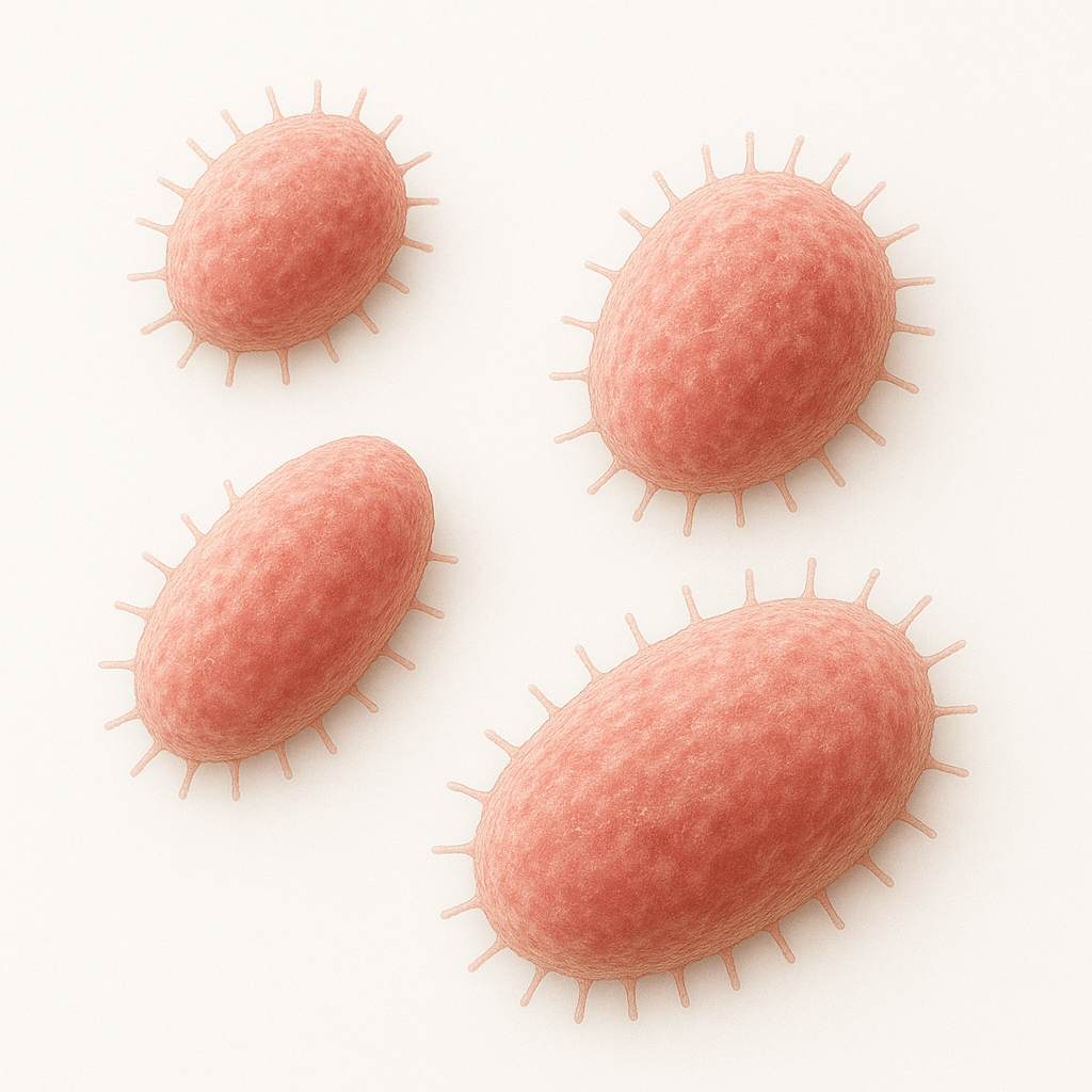 Microscopic image showing the structure of Ureaplasma bacterium